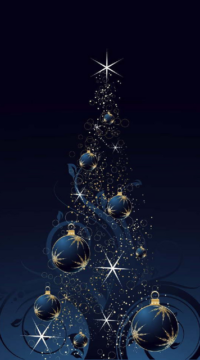 albero-di-natale-blu-con-palle-decorate